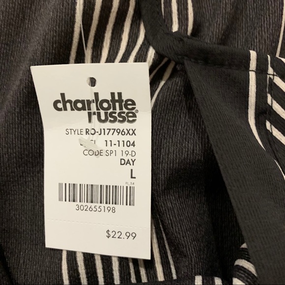 CR Black and White Striped Body Suit - Picture 3 of 5